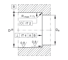 推力角接觸球軸承 BSB035072-2RS-T, 單向，接觸角 a = 60°，限制公差，兩側唇密封