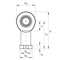 桿端軸承 GIL12-DO, 根據(jù) DIN ISO 12 240-4 標準，帶左旋內(nèi)螺紋，需維護