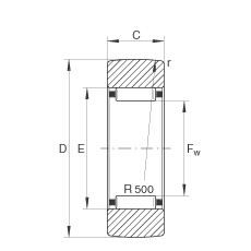 支撐型滾輪 RSTO15, 無軸向引導(dǎo)，外圈無擋邊