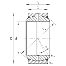 關節軸承 GE300-DO-2RS, 根據 DIN ISO 12 240-1 標準, 需維護，兩側唇密封