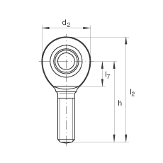 桿端軸承 GAL30-UK, 根據(jù) DIN ISO 12 240-4 標(biāo)準(zhǔn)，帶左旋外螺紋，需維護
