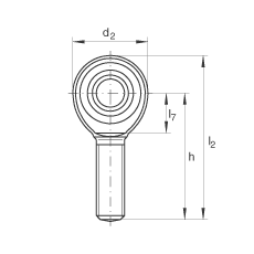 桿端軸承 GAKR18-PW, 根據 DIN ISO 12 240-4 標準，帶右旋外螺紋，需維護