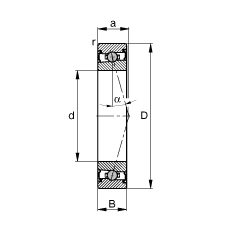 主軸軸承 HCS7003-C-T-P4S, 調節，成對安裝，接觸角 α = 15°，兩側唇密封，非接觸，限制公差